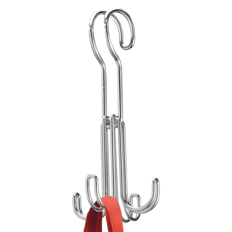 Hanger for necklaces and belts, QUAD HOOK, Silver