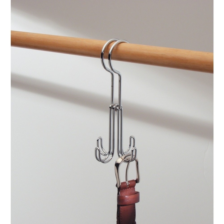 Hanger for necklaces and belts, QUAD HOOK, Silver