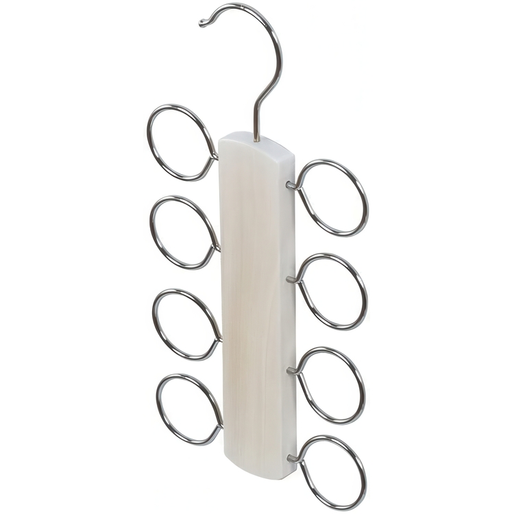 Hanger for scarves, LIVING, 13,5 x H 25,5 cm, White / Metall