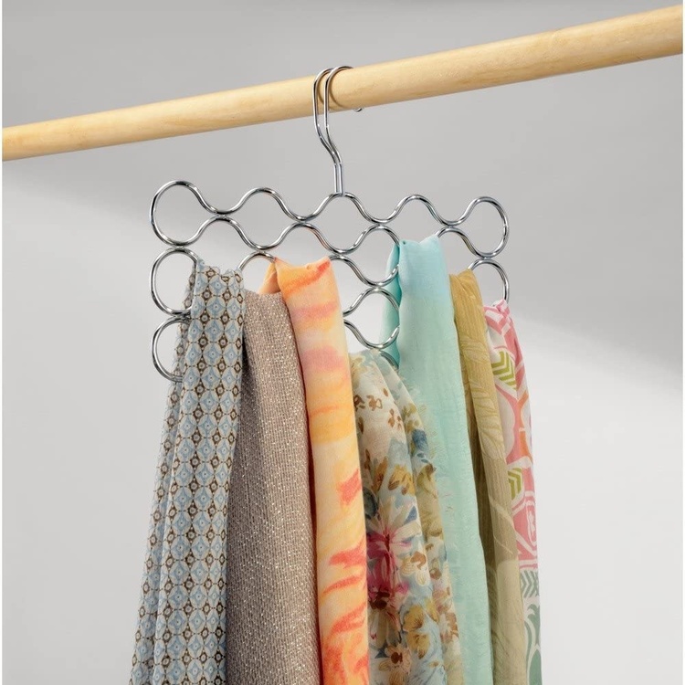 Hanger for scarves, WAVE 23 LOOP, 42 x H 26 cm, Chrome