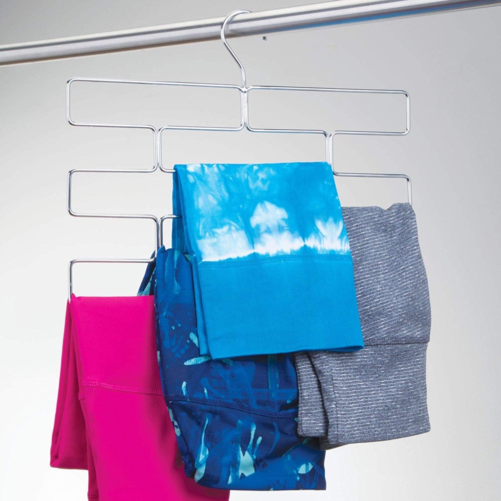 Hanger for shawls, scarves and leggings, 8 compartments, LEGGING ORGANIZER, Silver