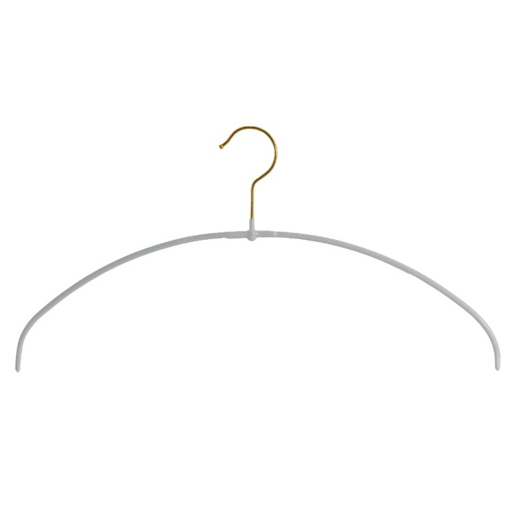 Hanger for Sweaters and T-shirts. MAWA LIGHT OBERTEILBÜGEL, 40 cm, White / Gold