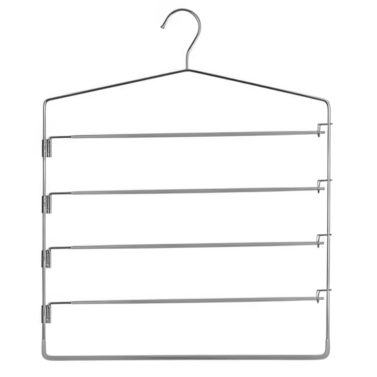 Hanger for pants, 5 Tier, CINTRES PANTALON, 37,5 x H 45 cm , Silver / Grey