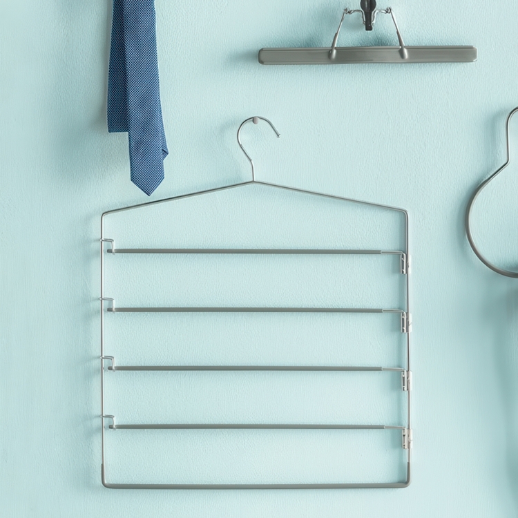 Hanger for pants, 5 Tier, CINTRES PANTALON, 37,5 x H 45 cm , Silver / Grey