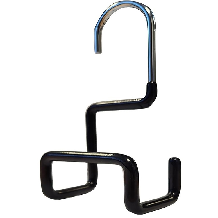 Hanger in metal for bags, MAWA PURSE HANGER, Silver/ Black