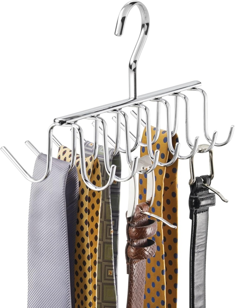Hanger in metal for ties and belts, AXIS, Silver