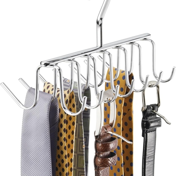 Hanger in metal for ties and belts, AXIS, Silver