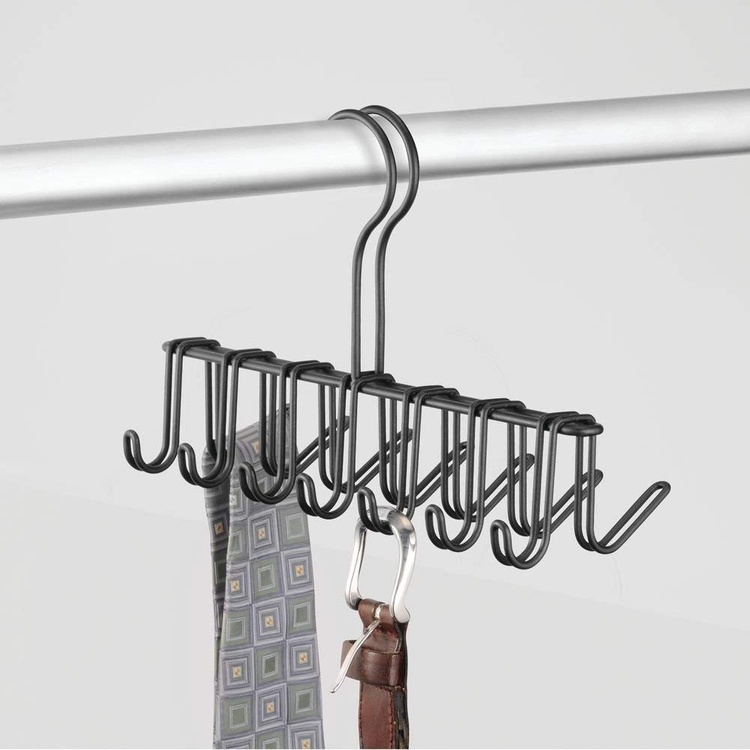 Hanger in metal, for scarves, belts, jewelry, CLASSICO, Black