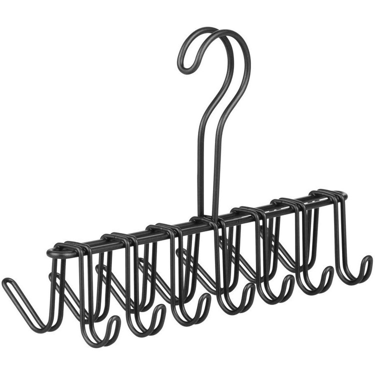 Hanger in metal, for scarves, belts, jewelry, CLASSICO, Black