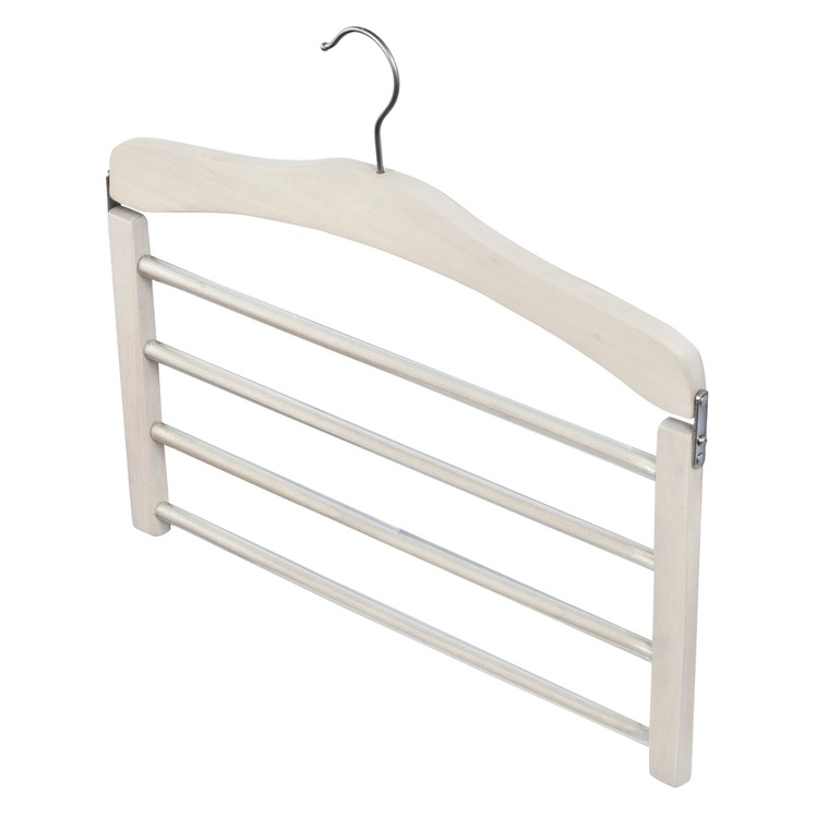 Hanger for pants, 4 BARS, Wood, White