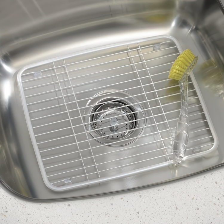 Sink Mat, SINK PROTECTOR GRID, 26 x 33 cm, Silver-white