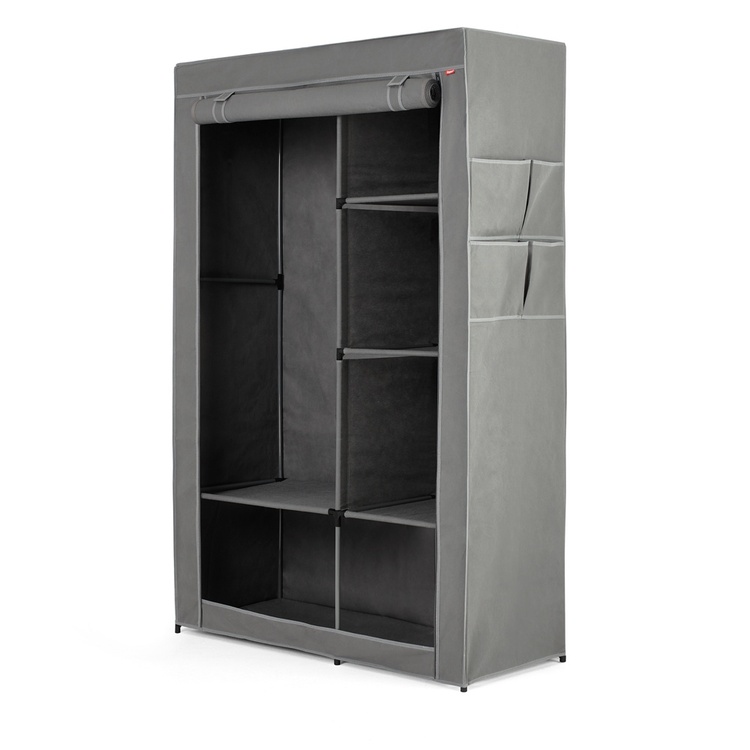 Wardrobe with Shelves, Portable, LARGE ARMARIO ROPERO, 105 x 45 x H 161 cm, Grey
