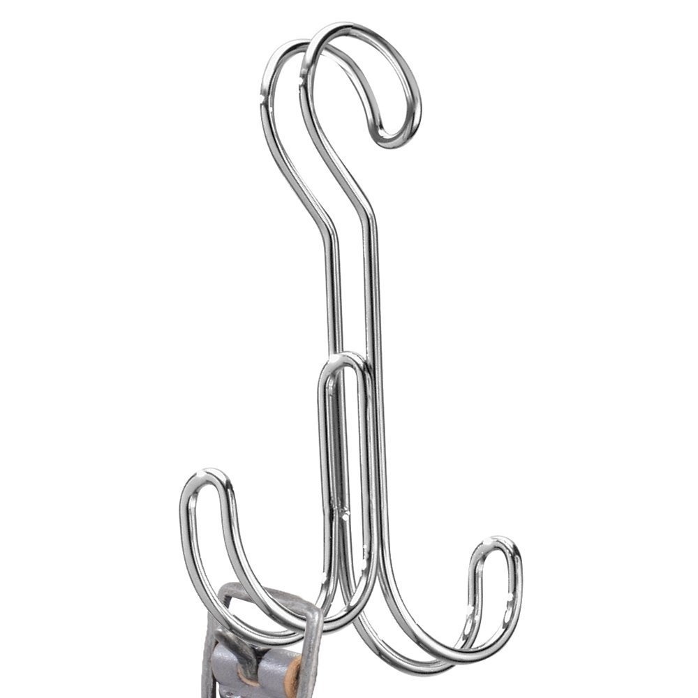 Wardrobe bar S hook, 2 hooks, DOUBLE S-HOOK, Silver