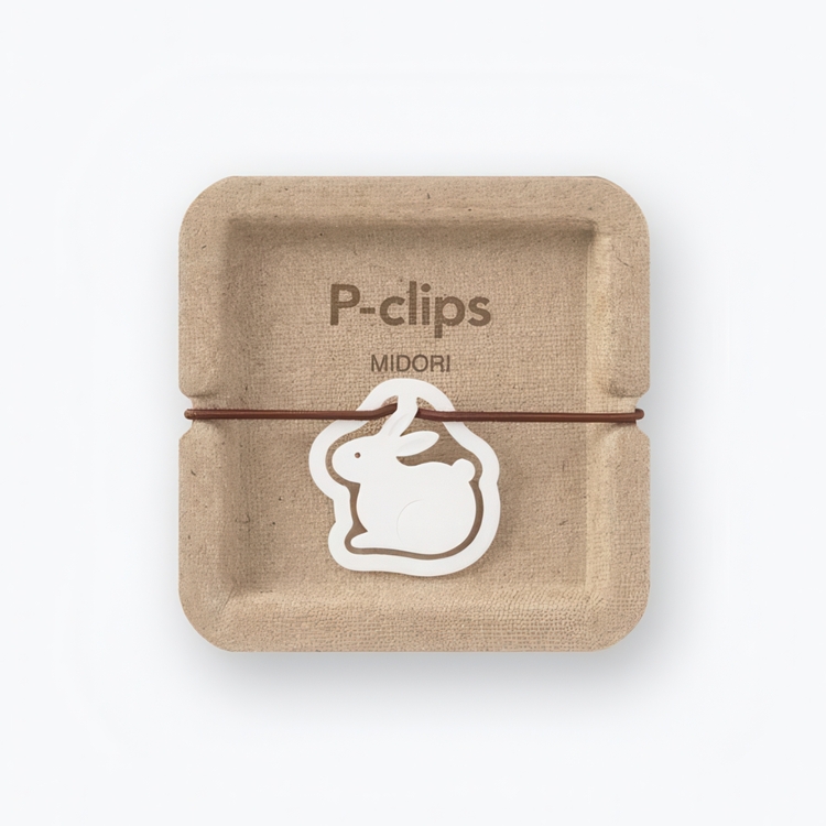 Paper Clips in cardboard, Set of 16, P-CLIPS - PAPER RABBITS, Midori, Assorted