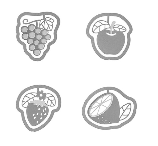Paper Clips, E-CLIPS - FRUIT, 16 psc, Midori, Silver