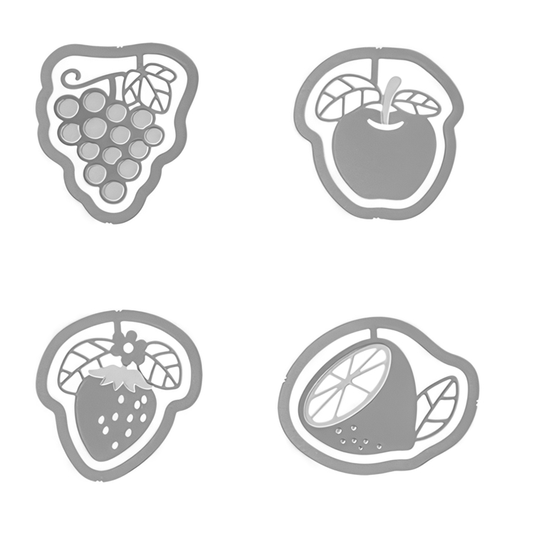 Paper Clips, E-CLIPS - FRUIT, 16 psc, Midori, Silver