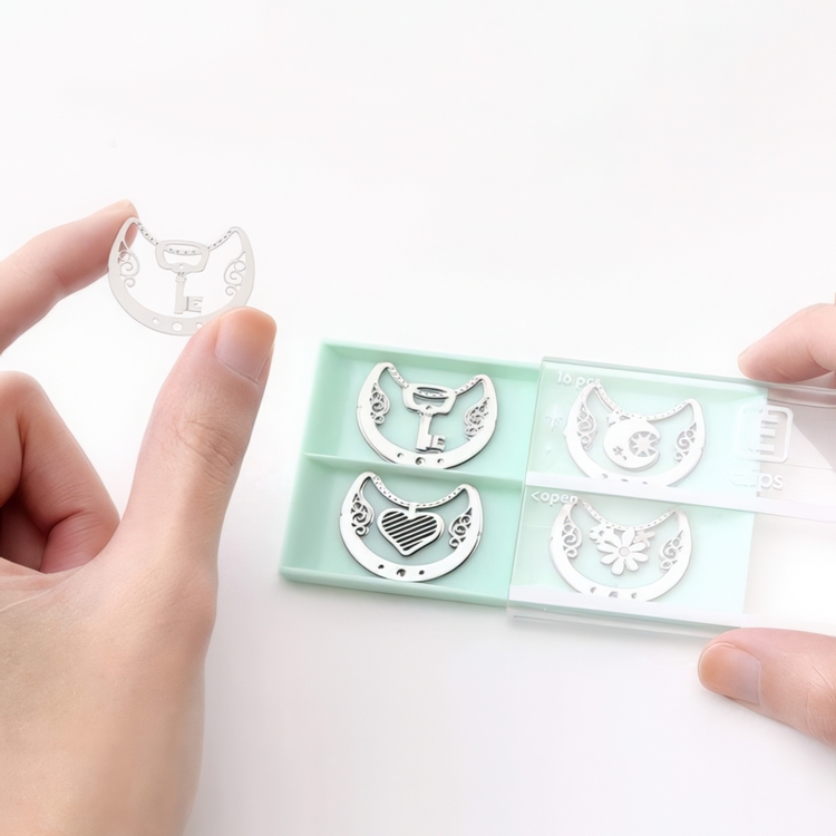 Paper Clips, E-CLIPS - NECKLACE, 16 psc, Midori, Silver