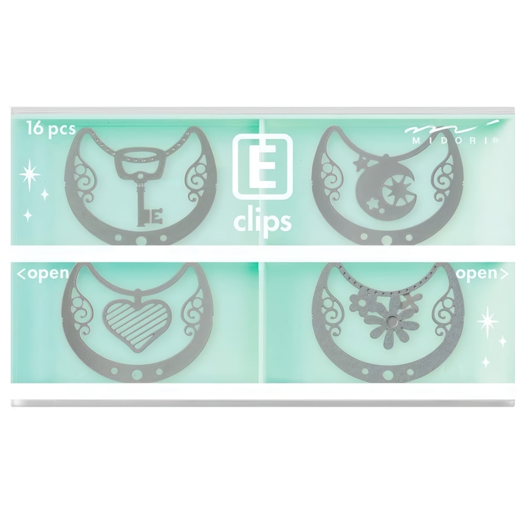 Paper Clips, E-CLIPS - NECKLACE, 16 psc, Midori, Silver