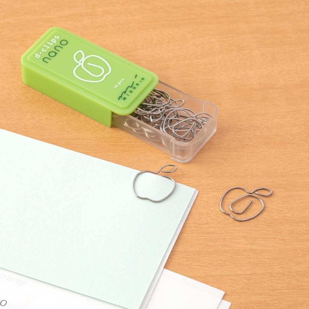 Paper Clips Mini, NANO - APPLE, 16 psc, Midori, Silver