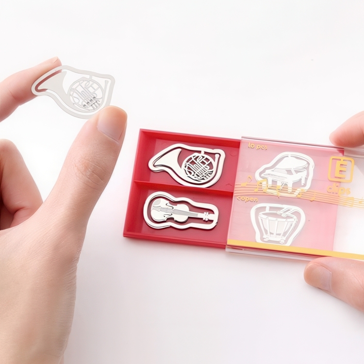 Paper Clips, E-CLIPS - MUSICAL INSTRUMENT, 16 psc, Midori, Silver