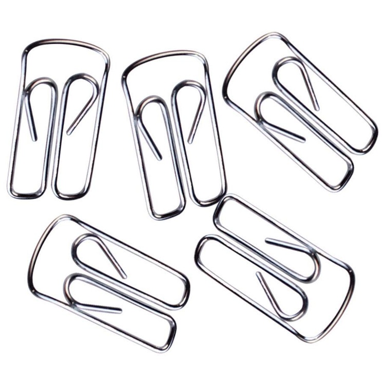 Paper Clips in metal. Set of 100, OWL, 2,7 cm, Silver