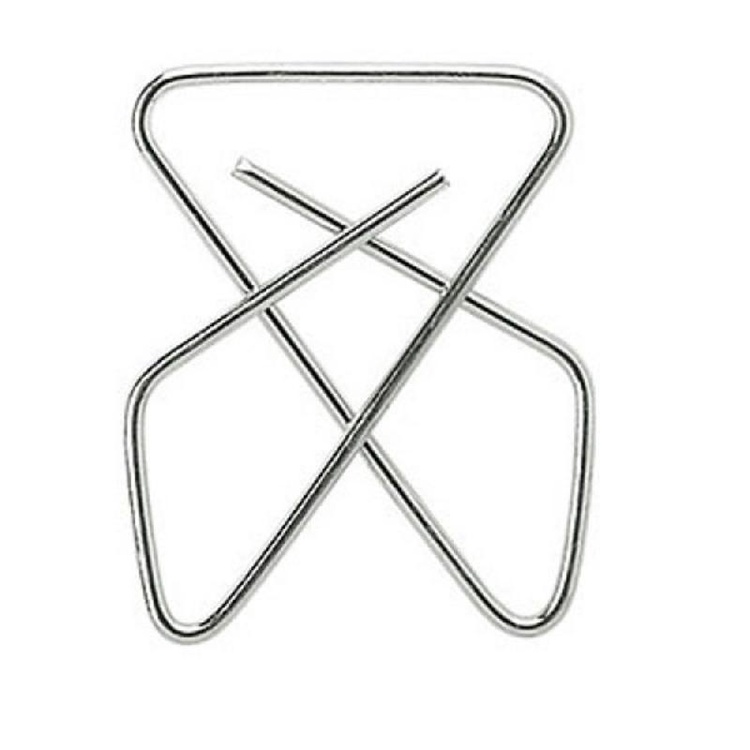 Metal paperclips, 25 pcs, BUTTERFLY CLIPS, 4 x 3 cm, Silver