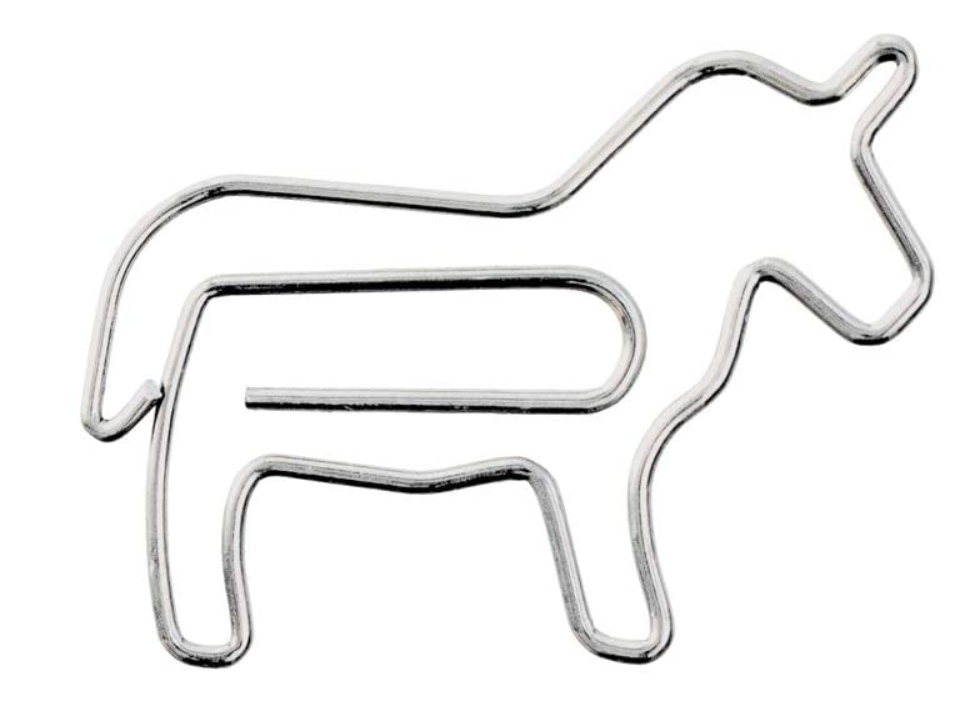Paper Clips, Set of 20, HORSE, Midori, Orange / silver
