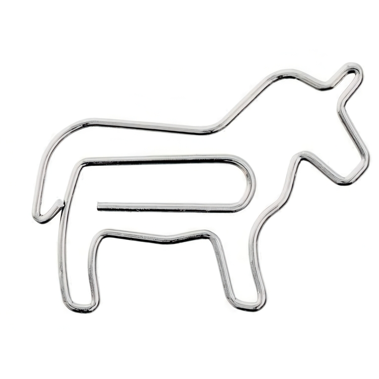 Paper Clips, Set of 20, HORSE, Midori, Orange / silver