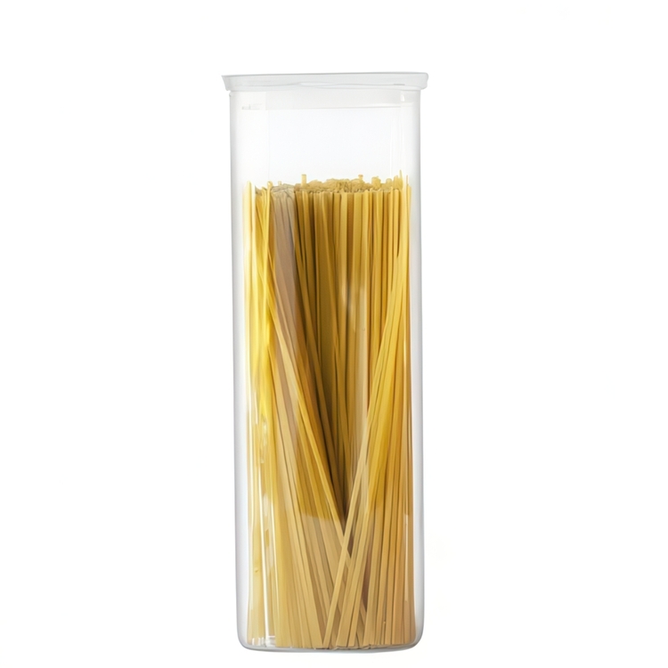 Glass Canister, 2,2 L, PEBBLY SQUARE LARGE, Clear