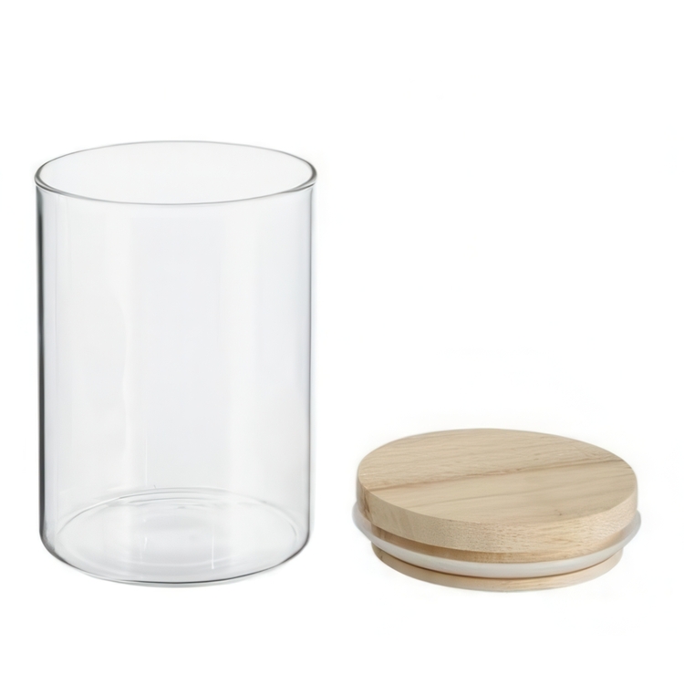 Glass Canister, 0,6 L, HERMET ROUND SMALL, Clear / Nature