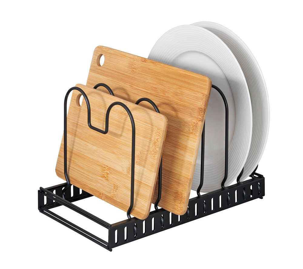 Lids & Pans organizer, DECKELHALTER, Adjustable 30 -57 cm, Black