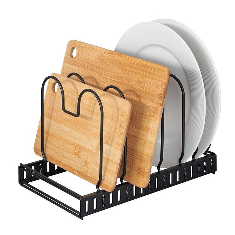 Lids & Pans organizer, DECKELHALTER, Adjustable 30 -57 cm, Black