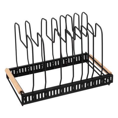 Lids & Pans organizer, SIMPLY SMART, Adjustable 32,5 - 58,5 cm, Black / Natur