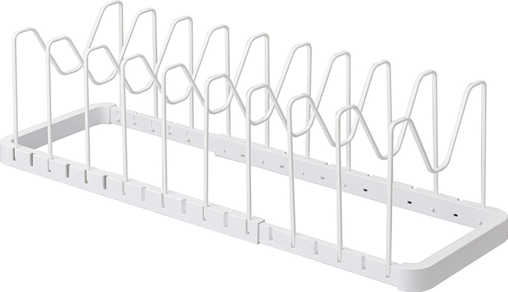 Lids & Pans organizer, Adjustable 45 - 82 cm, TOWER, Yamazaki, white