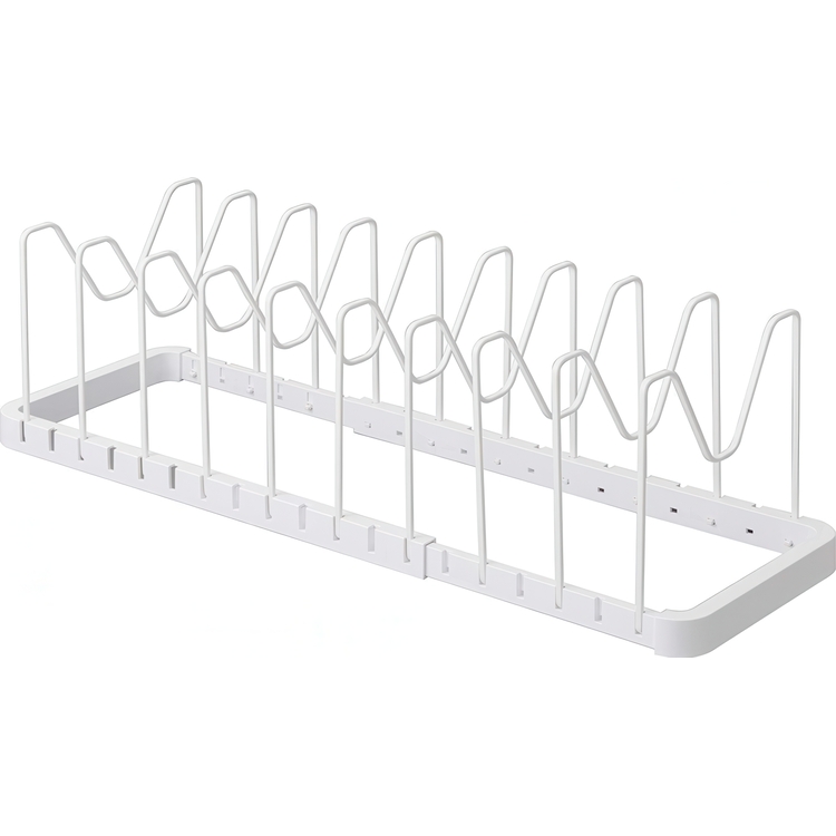Lids & Pans organizer, Adjustable 45 - 82 cm, TOWER, Yamazaki, white