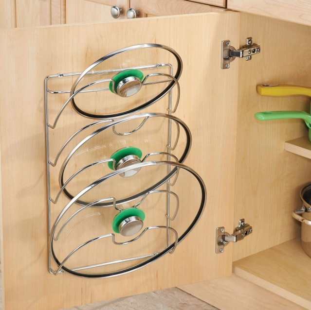 Lid Rack in Metal, 5 Slots, ID CLASSICO, Chrome
