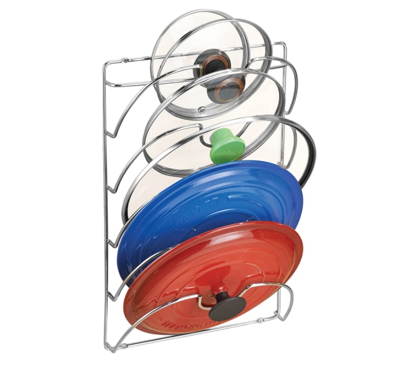 Lid Rack in Metal, 5 Slots, ID CLASSICO, Chrome