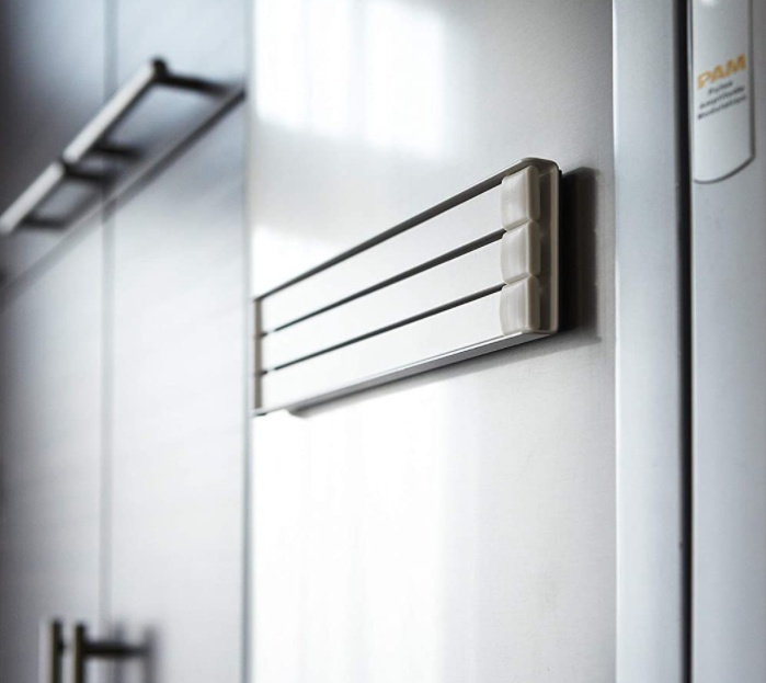 Magnetic Hanger in metal, TOWER TEA-TOWEL HOLDER, Yamazaki, White