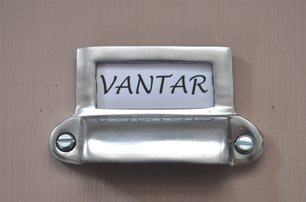 Handle with label holder, EXMEZ, 7 x H 4 cm, Silver