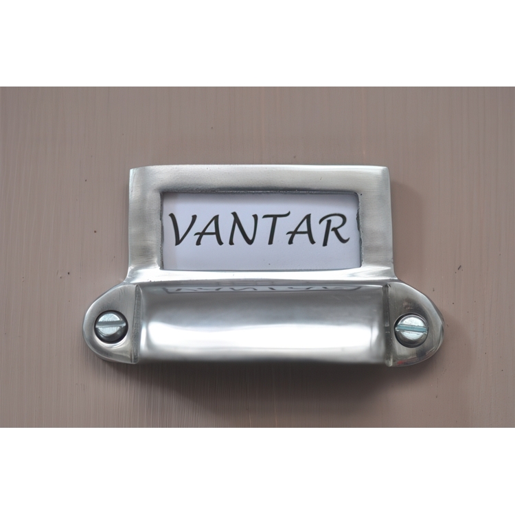 Handle with label holder, EXMEZ, 7 x H 4 cm, Silver