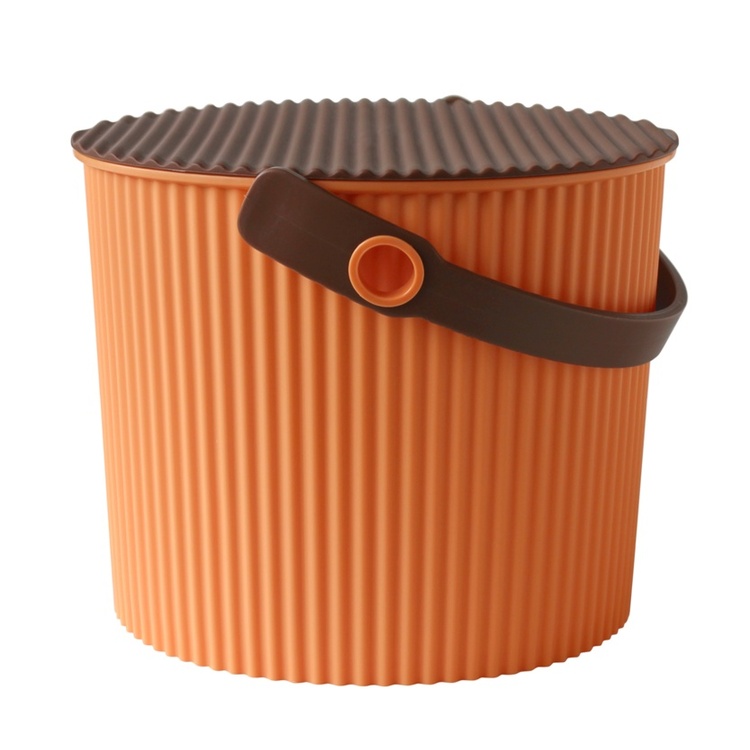 Bucket / basket with lid, SMALL OMNIOUTIL, 8L, Apricot