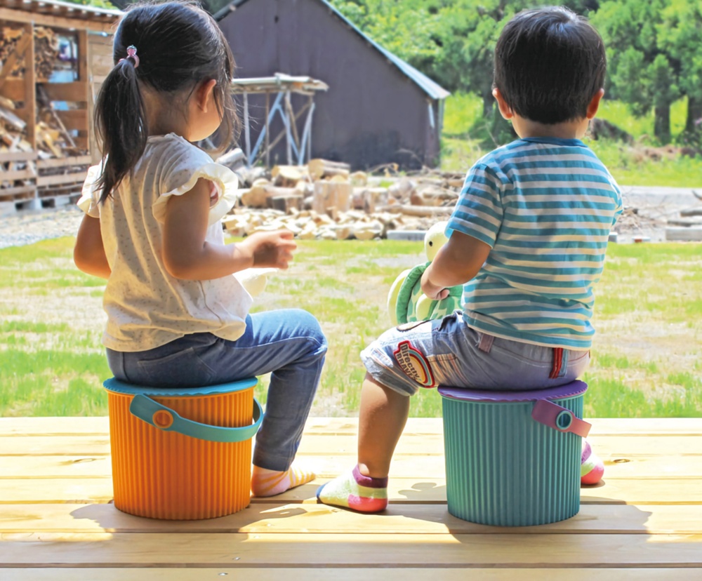 Bucket / basket with lid, MINI OMNIOUTIL, 4 L, Light Blue