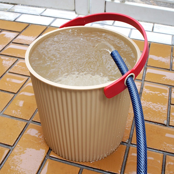 Bucket / basket with lid, MEDIUM OMNIOUTIL, 10 L, Cafe au lait