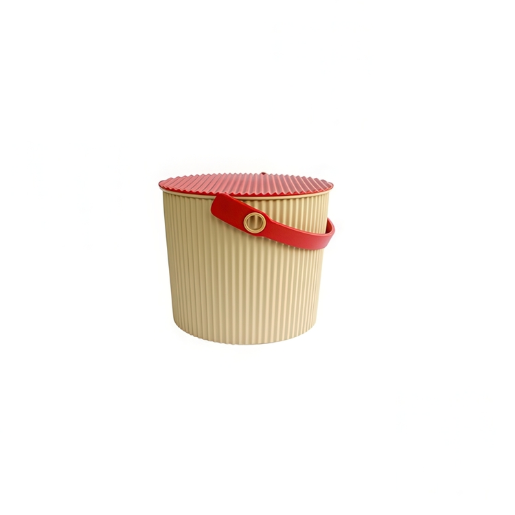 Bucket / basket with lid, SMALL OMNIOUTIL, 8L, Cafe au lait