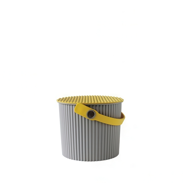 Bucket / basket with lid, MINI OMNIOUTIL, 4 L, Grey / yellow