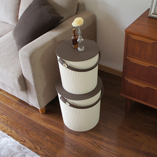 Bucket / basket with lid, LARGE OMNIOUTIL, 20L, Ivory