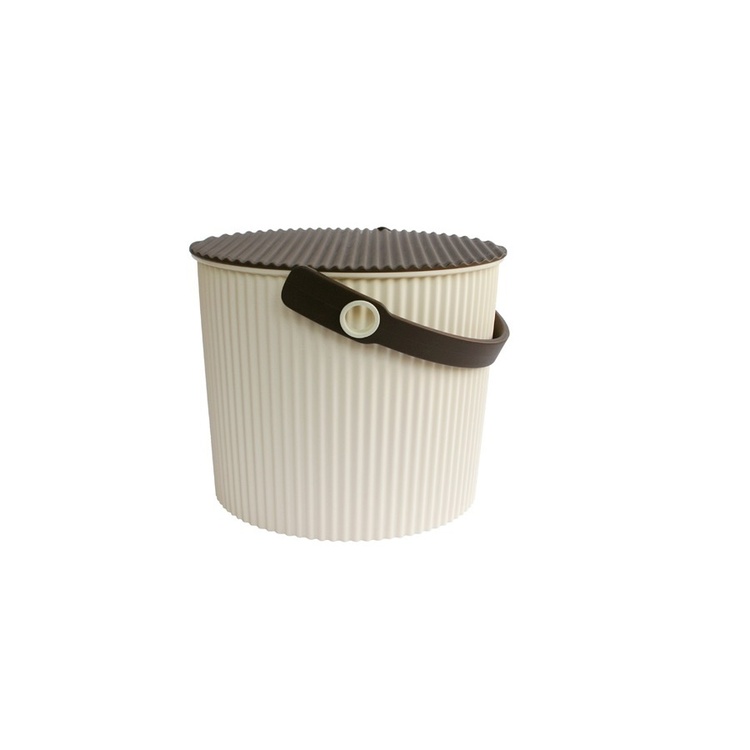 Bucket / basket with lid, SMALL OMNIOUTIL, 8L, Ivory