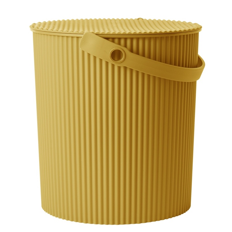 Bucket / basket with lid, LARGE OMNIOUTIL, 20L, Mustard