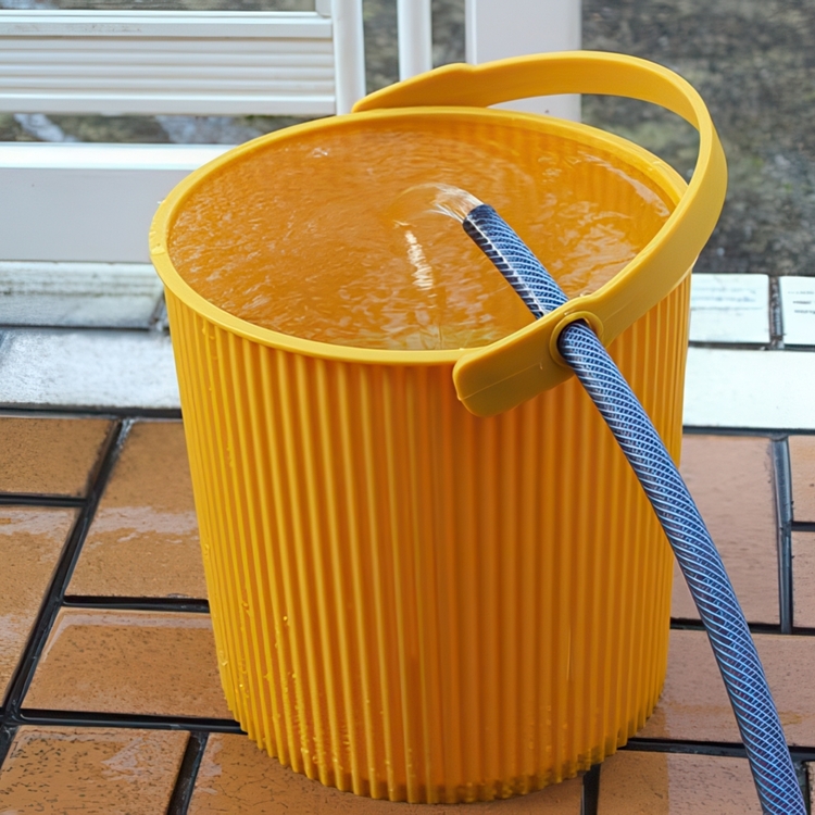 Bucket / basket with lid, LARGE OMNIOUTIL, 20L, Mustard
