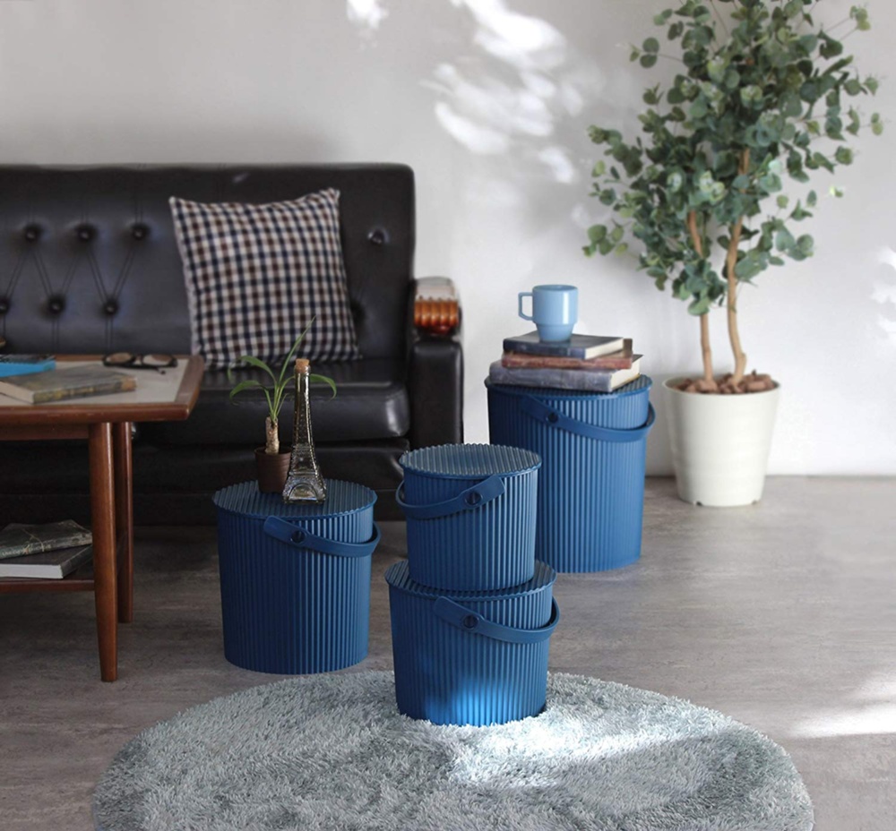 Bucket / basket with lid, MEDIUM OMNIOUTIL, 10 L, Navy